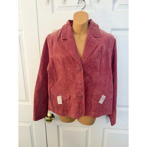 NWT QVC Motto Womens Pink Leather Jacket L